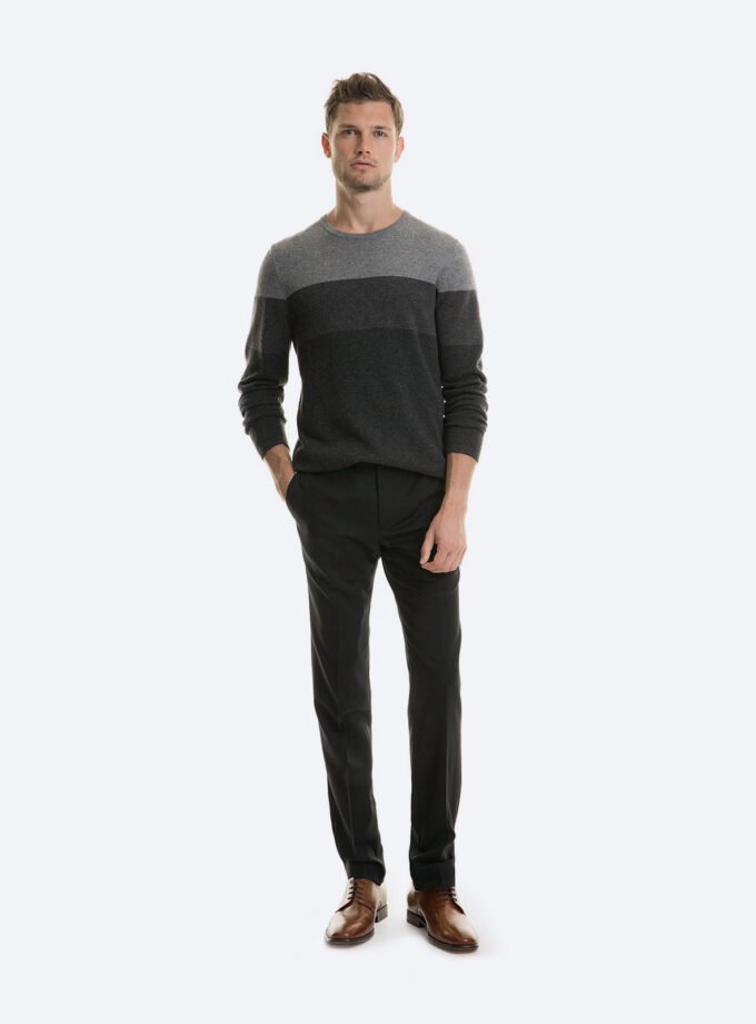 Stripe crew knit